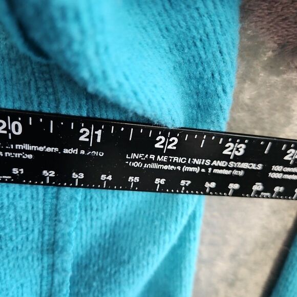 WILDFOX Top Womens XL Soft Knit Pullover V Neck Turquoise Long Sleeve - Picture 4 of 9